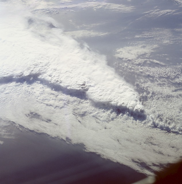view of a squall line from the space shuttle